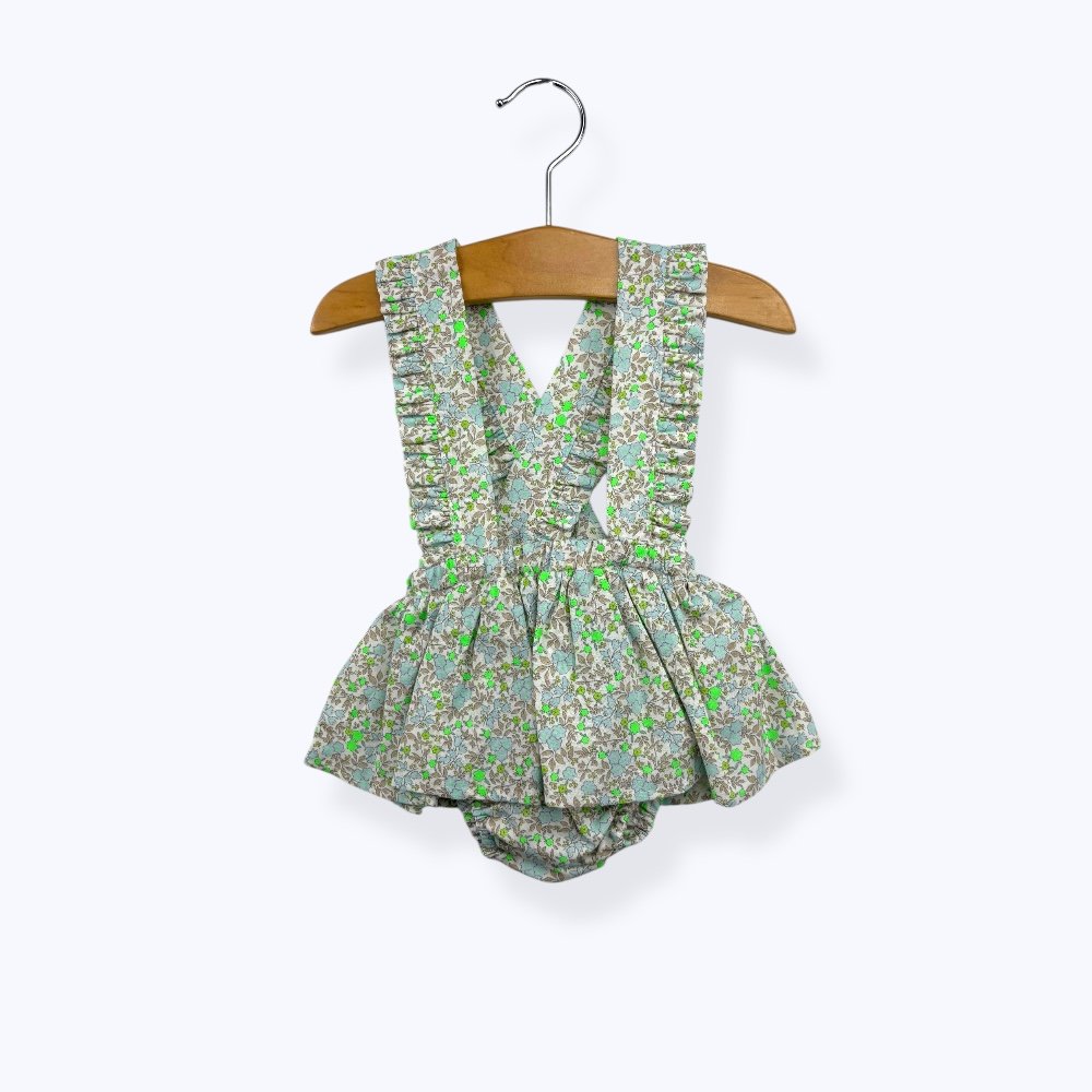 Braguita Falda Tirantes + Volantes Flores Fluor